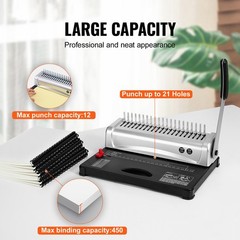 VEVOR Binding Machine Comb Binding Machine 21 Holes 100 PCS Binding Spines