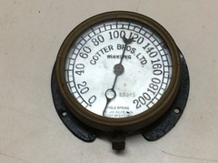 Vintage Industrial Brass 200 PSI Steam Pressure Gauge Jas Morrison Winnipeg
