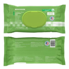 McKesson Flushable* Personal Wipe 6-9/10 X 7 Inch FLU48 1 Pack 48 Wipes