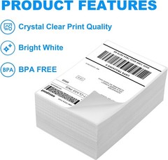 500/Stack 4×6 Fanfold Direct Thermal Shipping Labels Perforated Commercial Grade