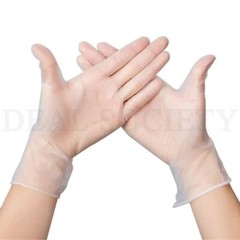 Lot of 3 – Clear Vinyl Powder-Free Large Disposable Gloves – 100 ct Each