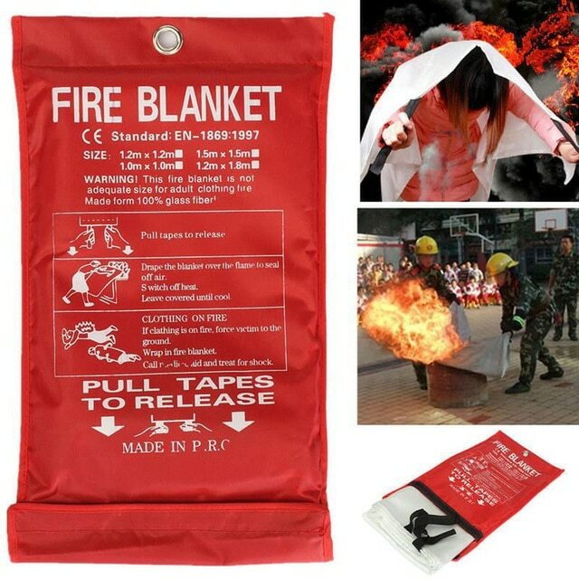 4 PACK FIRE BLANKET Fiberglass Hero 39”x39” Emergency Home Retardant Prepared