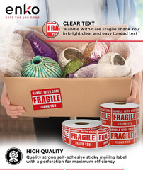 – 2 X 3 Inch Fragile Stickers Handle with Care Warning Packing Shipping Label –