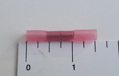 100 PCS. HIGH STRENGTH HEAT SHRINK BUTT WIRE CONNECTORS CRIMP, RED 22-18 GAUGE