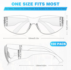 1-200 PAIR PACK Protective Safety Glasses Clear Lens Work UV ANSI Z87 Lot of 12