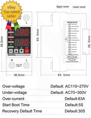 Adjustable Voltage Protector 110V 220V Low/High Voltage Cutoff and Overcurrent