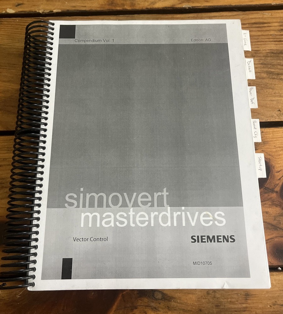 Siemens Simovert Master Drives Vector Control Manual Compendium 6SE7087-6QX60