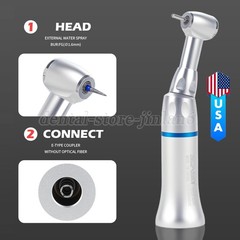 1-10* Dental Slow Low Speed Handpiece Push Button Contra Angle w/ FG 1.6MM Head