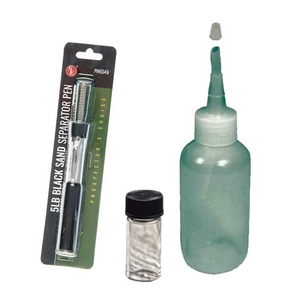 Sluice Monkey Black Sand Pocket Magnet,3oz Sniffer Bottle and Glass Vial for Yo