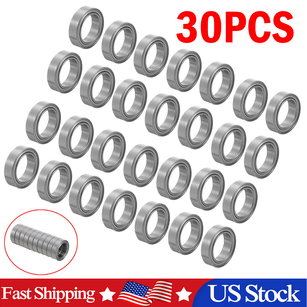30PCS 10x15x4 mm 6700ZZ Steel Metal Shielded Ball Bearings Thin Wall Roller Kit+