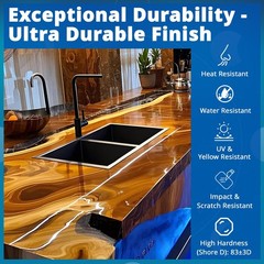Epoxy Resin 1 Gallon, High Viscosity Resin for Table Top,2 Part Epoxy for Tum…