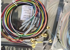 50pcs Din 1.5mm EEG Cable Colorful Copper Cup Electrode Gold-plated 1.5meters