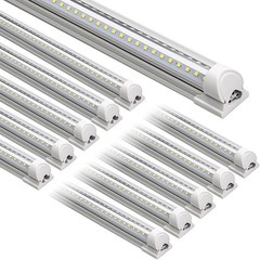 Barrina (6) LED Shop Lights 8FT 72W 10000LM 6500K Super Bright White T8 Linkable