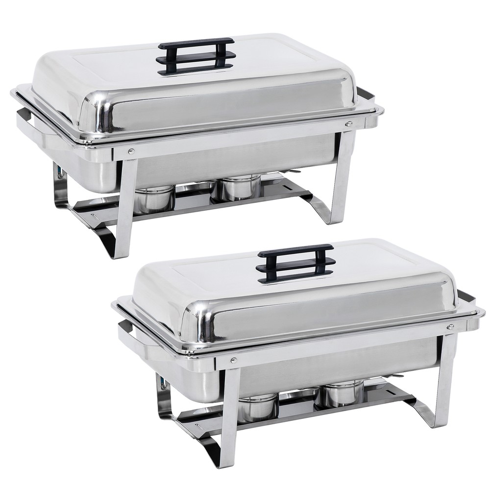 8QT Stainless Steel Chafing Dish Buffet Set Catering Chafer with Foldable Frame