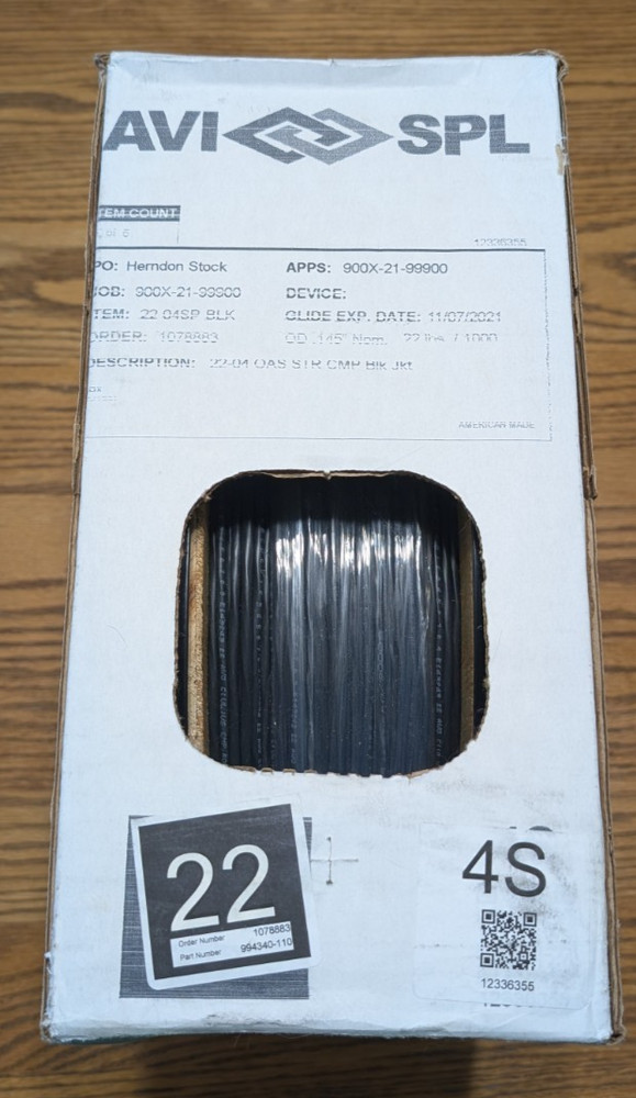 Windy City Wire 22-04 OAS STR CMP Shielded Plenum Black Jacket 1000 FT – NEW