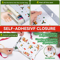 Christmas Poly Mailers Cute Holiday Shipping Bags Custom 6″x9″ 10″x13″ 14.5″x19″
