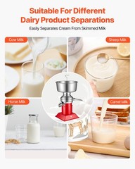 Stainless Milk Separator 60L/H, 10500RPM, Adjustable Fat Ratio 0.06–0.14%