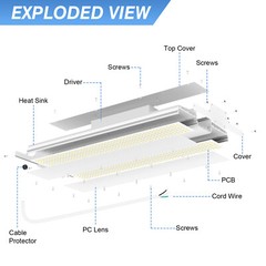 Commercial LED Linear High Bay Light 400W Industrial Warehouse Hanging Fixtures