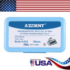 50Sets AZDENT Dental Orthodontic Buccal Tubes 1st Molar MBT /ROTH 022 Monoblock