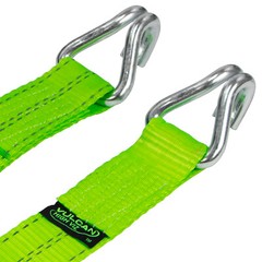 VULCAN High-Viz 2”x15′ Ratchet Straps, Wire J-Hooks, 3300 lbs. SWL, 2 Pack