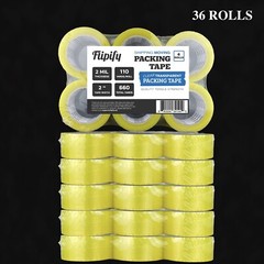 36 Big rolls Carton Sealing Clear Packing Shipping Box Tape 2 Mil 2″ x 110 Yards