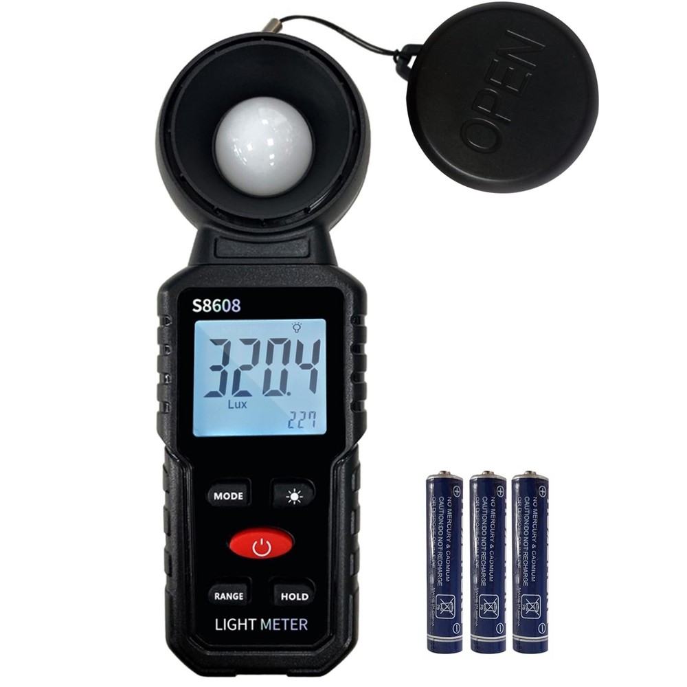 Digital Illuminance Light Meter Tester 200,000Lux (18,500FC) Luxmeter…