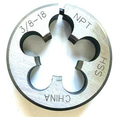 3/8″-18 NPT PIPE DIE 1-1/2″ OD – HIGH SPEED STEEL – NATIONAL PIPE TAPER DIE