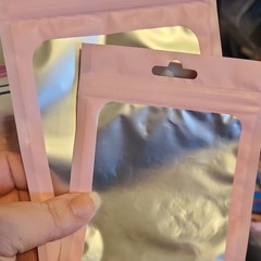 100 Reclosable Zipper Bags Pink Red Yellow Silver Holographic 2.95×4.72 in