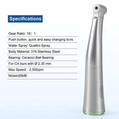 Dental Brushless LED Electric Micro Motor 16:1/1:5/1:1 Handpiece for Practice