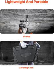 1400W Electric Jackhammer Heavy Duty, 2Pcs Chisels Bits Chipping with Case, 2900