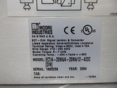USED Moore Industries ECT/4-20MA/4-20MA/12-42DC[DIN] Signal Isolator & Converter
