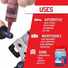 Loctite Threadlocker Blue 242 – Removable Thread Lock Glue for Nuts, Bolts, & Fa