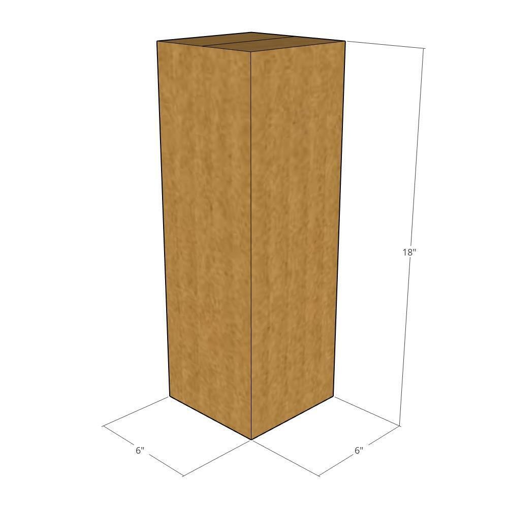 6x6x18 Tall Corrugated Shipping Boxes 32 ECT Single-Wall, 175/Pack