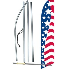 Red White & Blue Stars & Stripes Complete Swooper Flag Bundle