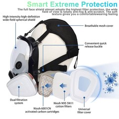 15 in 1 Full Face Gas Mask Respirator Safety Painting Spraying Facepiece 6800