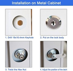Keyed Alike Cam Locks for Cabinets, Drawers, and Toolboxes – 4 Pack