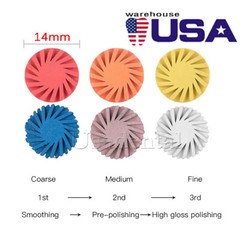 AZDENT 6Pcs Dental Composite Polishing Kit Diamond System RA Disc 14mm Wheel