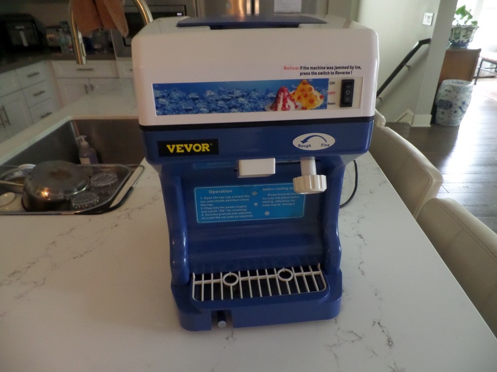 VEVOR Commercial Ice Shaver BY-168 Electric Snow Cone Maker Ice Crusher Blue