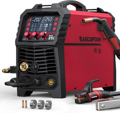 ARCCAPTAIN MIG Welder 250A 6 in 1 Aluminum MIG/Stick/Lift TIG & Welding Helmet🔥