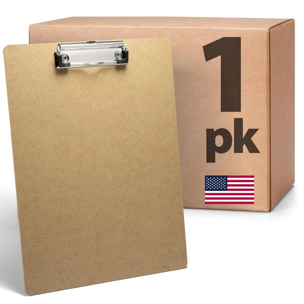 Wood Clipboard Letter Size Low Profile Clip 9×12 Brown