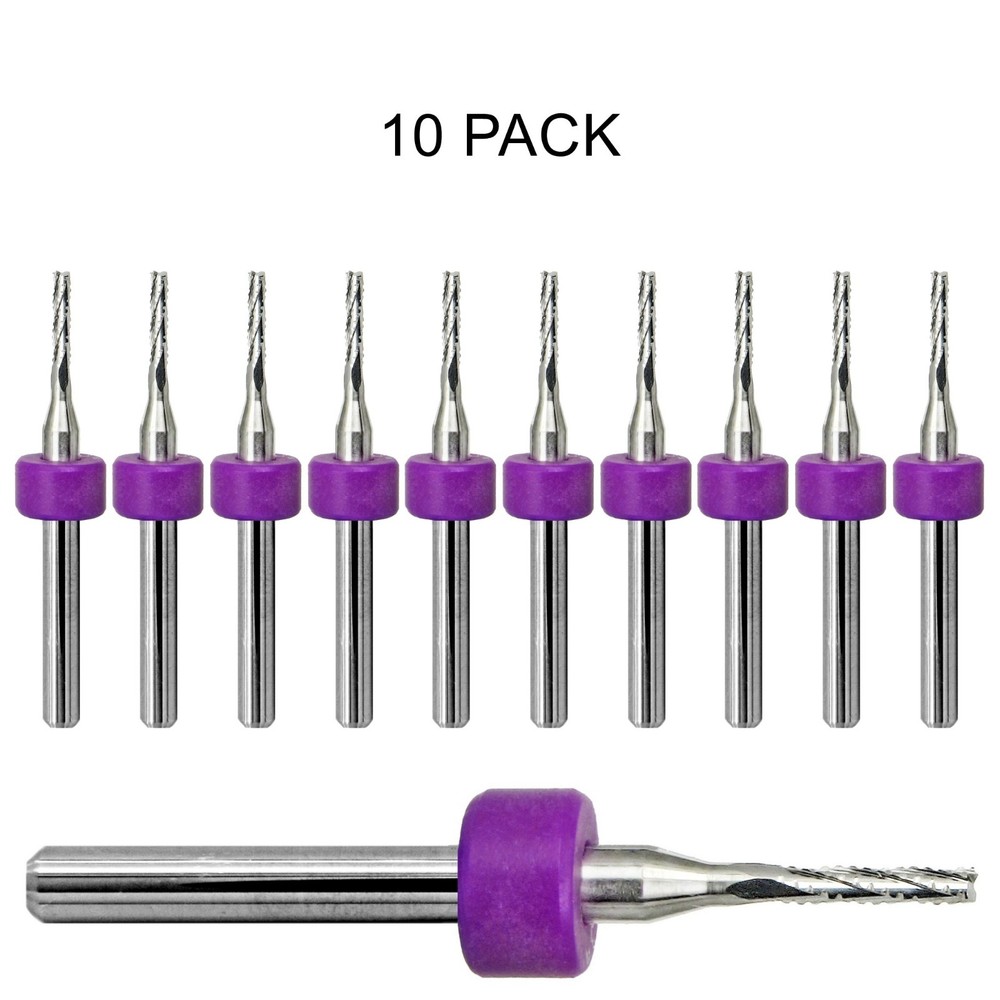 1/16″ 1.60mm PCB CNC Router Bits Chipbreaker Fish Tail 1/8 Shank 10 Pc Kyocera