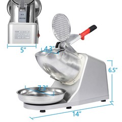 Electric Ice Crusher Shaver Machine Maker Shaved Ice Silver Snow Cone 143 lbs