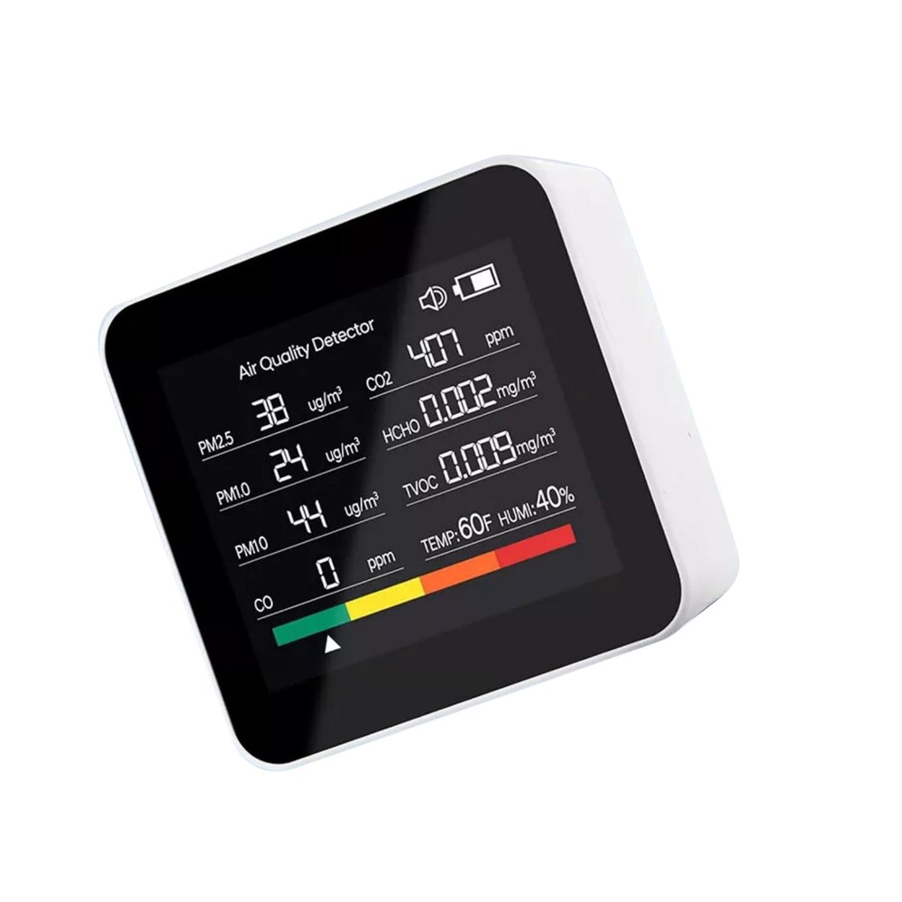 Multi-function Air Quality Monitor For Home Use 9-in-1 Detector W/LED Display