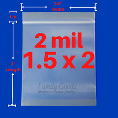 Resealable Seal Clear Plastic 2Mil & 4Mil Zipper Baggies Jewelry/ Parts/ Beads