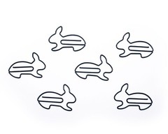 100 Count Bag Shaped Paper Clips Black Rabbit Clips by Butler in the Home
