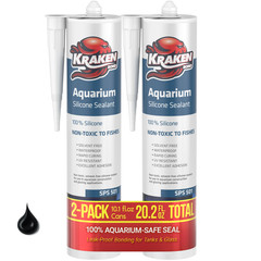 Kraken Bond Aquarium 100% Silicone Sealant, 10.1oz 2 Pack – Black