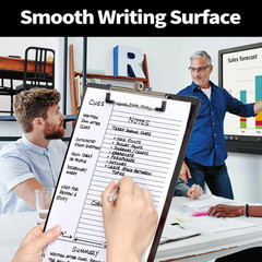 Plastic Clipboard with Pen Holder, 8.5×11 Low Profile Clip, Black Letter Size
