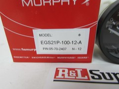 NEW MURPHY 100PSI ELECTRIC OIL PRESSURE GAUGE EGS21P-100-12-A PART # 05-70-2407