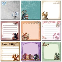 Saypacck 9 Pads Dragon Sticky Notes 3×3 Inch Cute Self Stick Notepads Notes Adhe