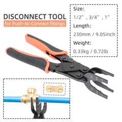 Disconnect Tongs Tool 1/2” 3/4” 1” Inch For Demount Brass Push Fit Fitting